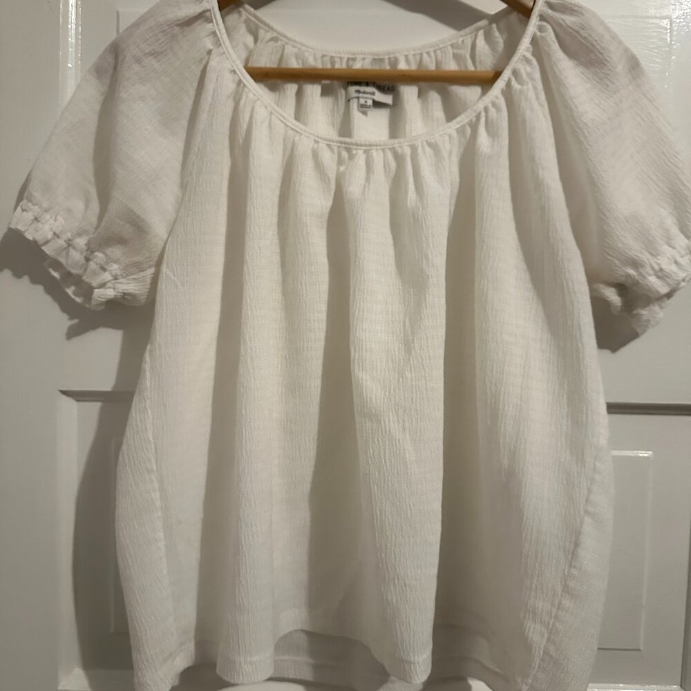 Madewell Texture & Thread S white top